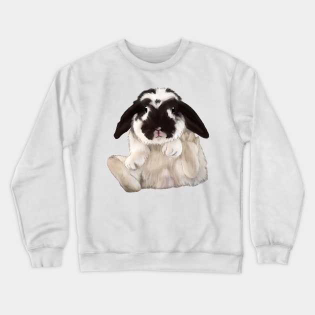 Chio Black and White Rabbit _ Bunniesmee Crewneck Sweatshirt by GambarGrace